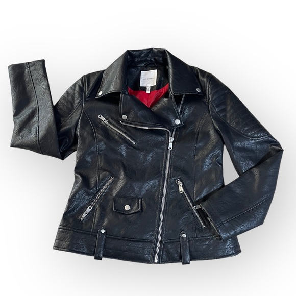 Avec Les Filles Faux Leather Motto Jacket - Picture 3 of 6